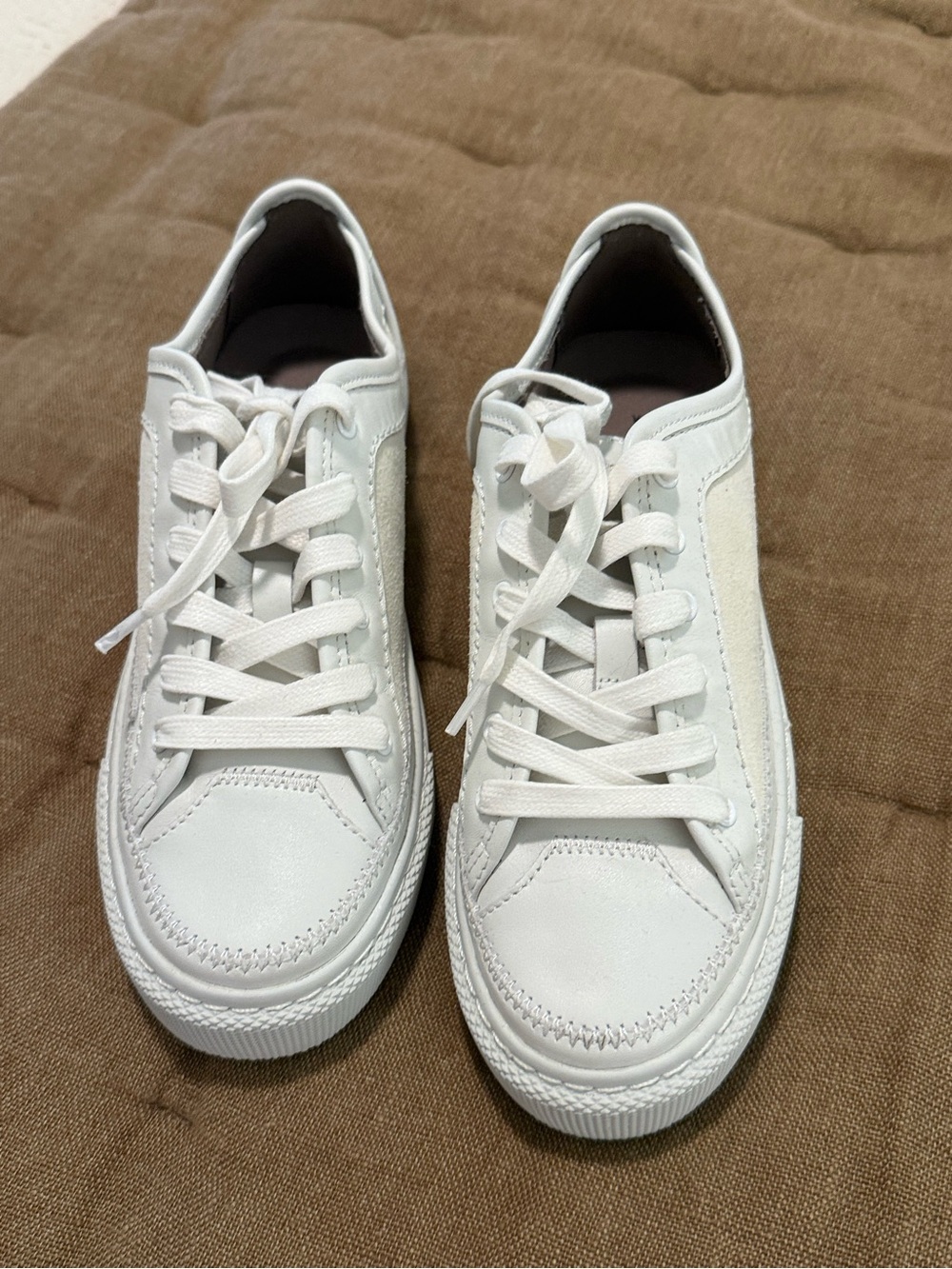 AllSaints White Leather Low Top Sneakers EU 37 US 6.5-7 NWOB